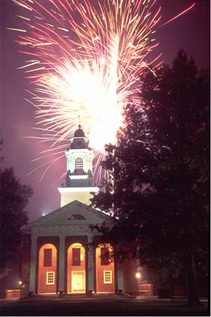 Fireworks over the Pioneer Chapel