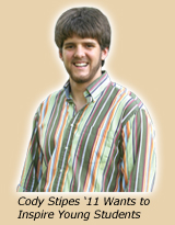 Cody Stipes '10 Wants a Career in Education