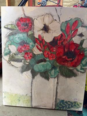 Floral Canvas Painting--$8