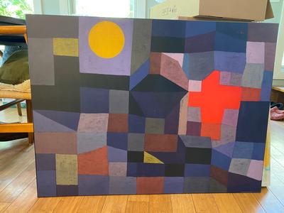 Klee Fire at Full Moon Wood Mount Print $45