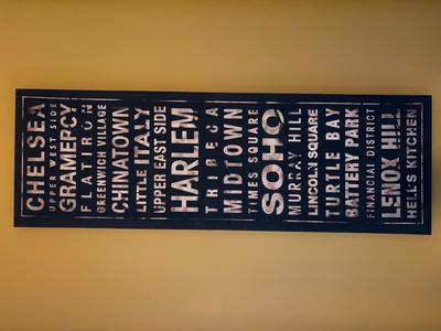 New York Neighborhoods Canvas—$15