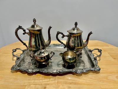 Silver plated tea and coffee set-$20