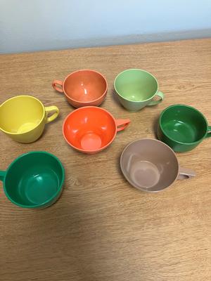 Set of 7 Vintage  MelamineTea/Coffee Cups--$7
