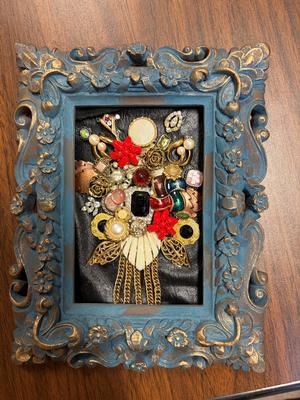 Framed Vintage Jewelry--$10