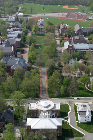 Aerial view of Wabash College