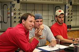 Dr. Feller in a chemistry lab