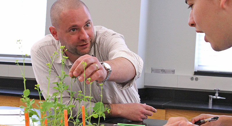 Patrick Burton in a biology lab