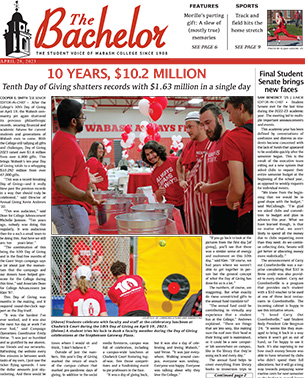 The April 28, 2023, edition of the Wabash Colllege student newspaper.