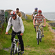 Students biking in Ireland