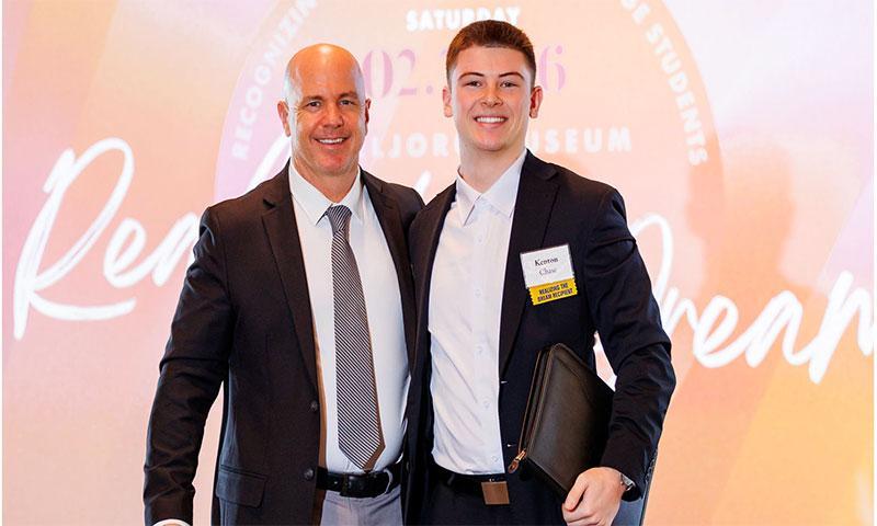 "Realizing the Dream" Scholarship winner Kenton Chase (right)