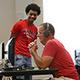 A WLAIP student meets his audio essay's latest listener.