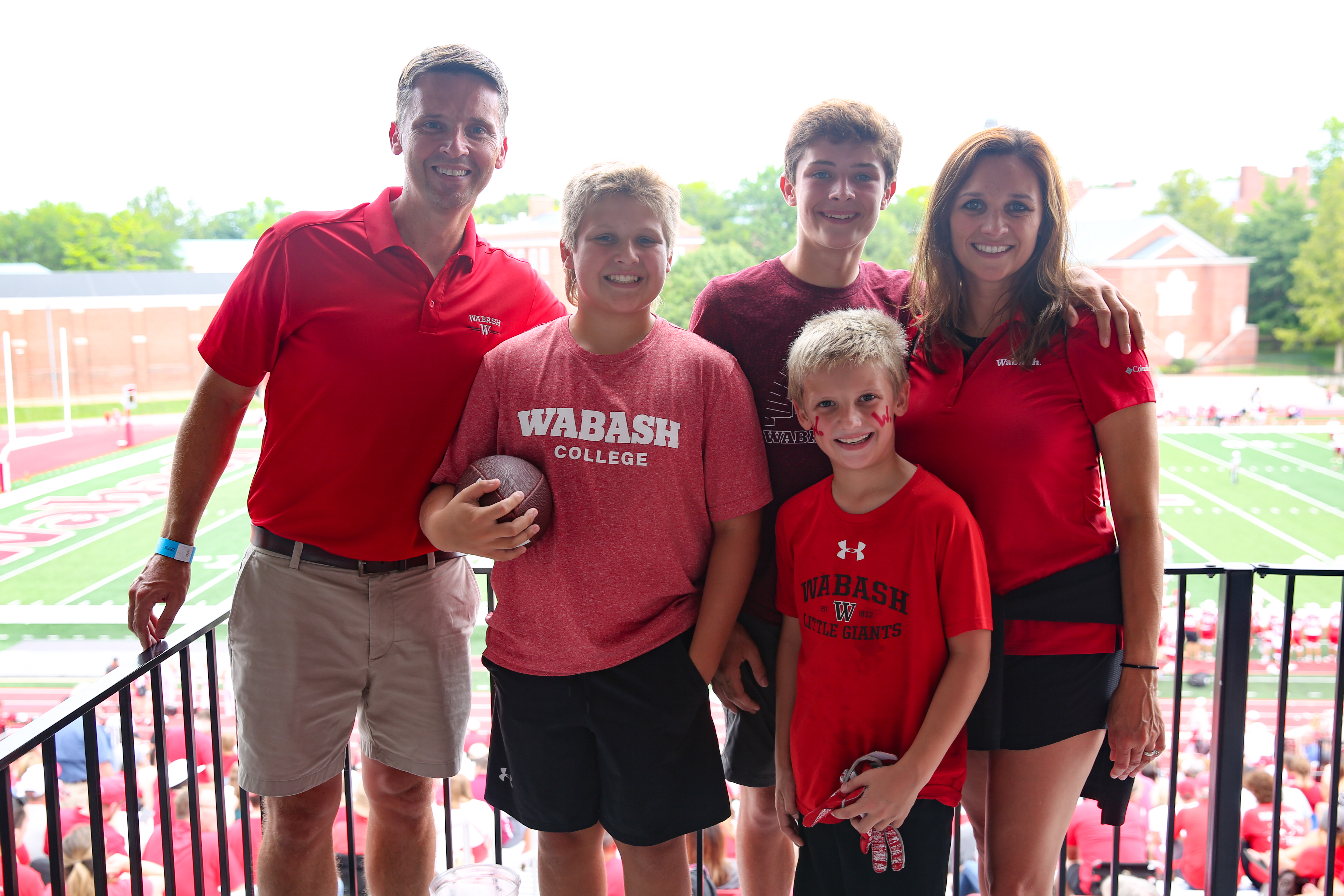 The Chase family returned to campus recently to enjoy a football game at Little Giant Stadium. 