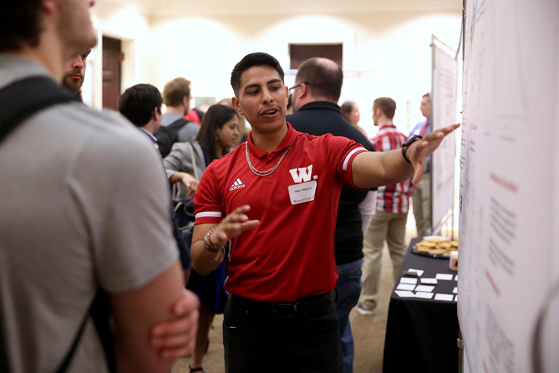 Adan Villeda Jr. explains his research on drug targeting on G-quadruplex DNA.	