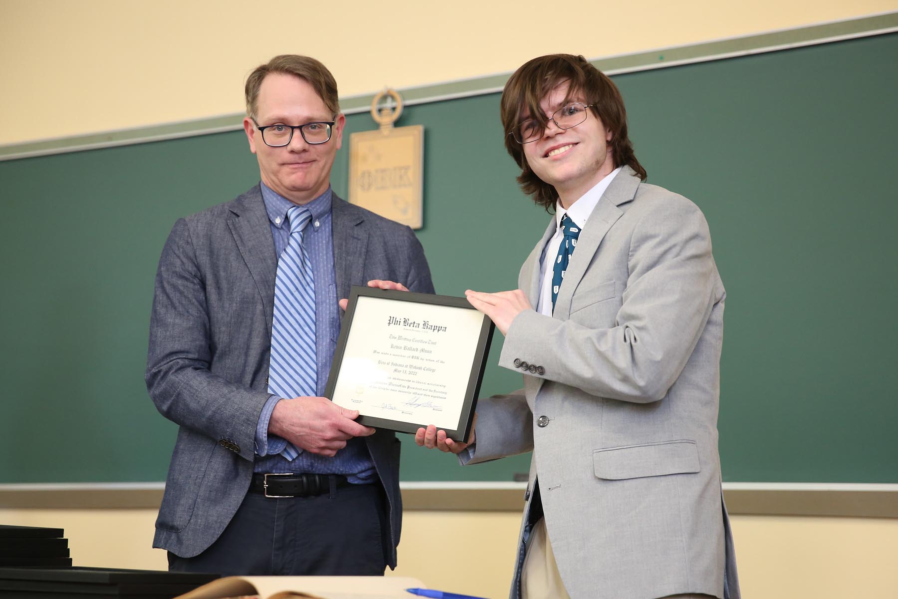 Kevin Ballard-Munn ’22 was inducted into Phi Beta Kappa, the oldest and most prestigious academic honor society in the United States.  