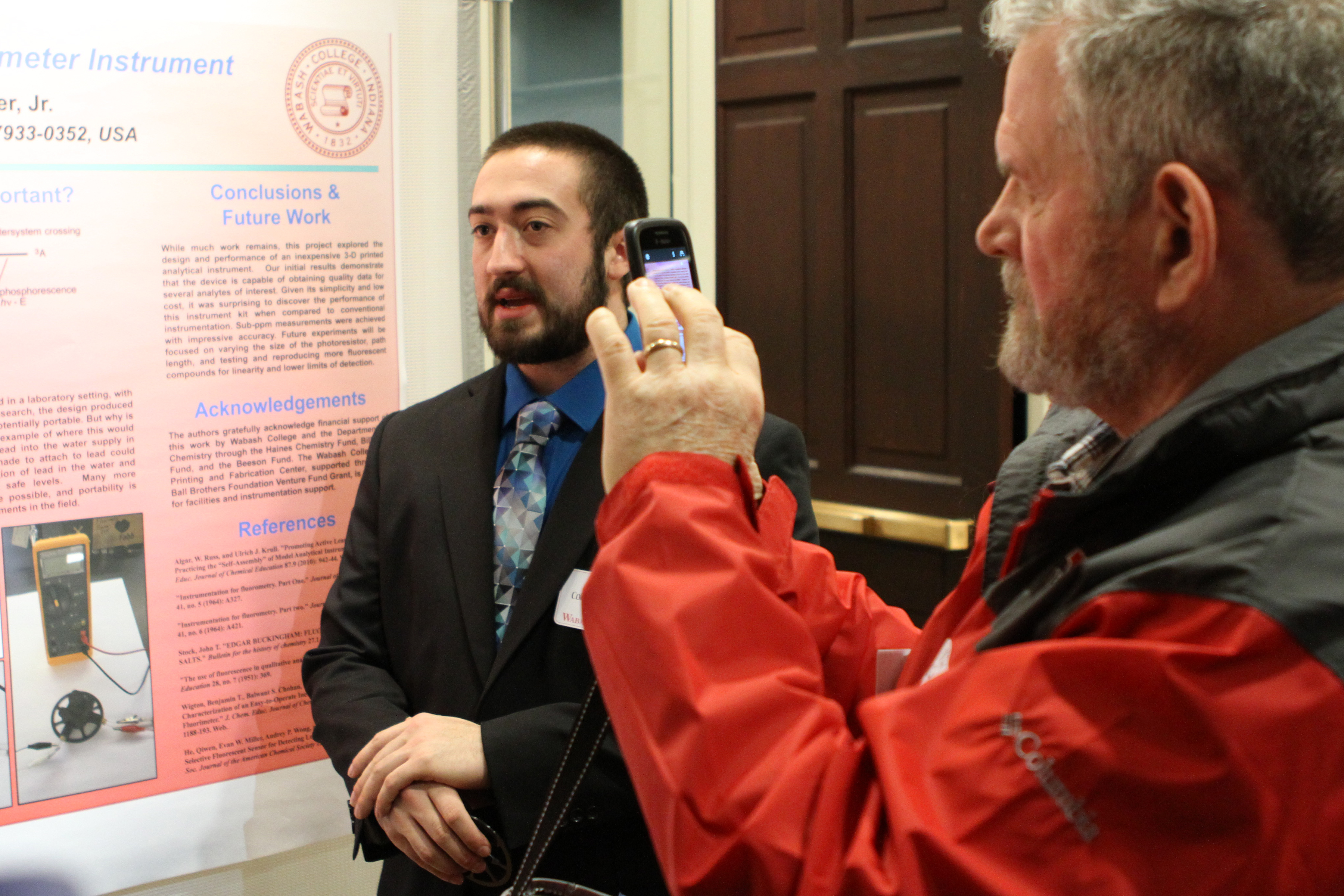 Crawford takes some video of Cole Chapman’s ’16 presentation at the Celebration of Student Research, Scholarship, and Creative Work. 