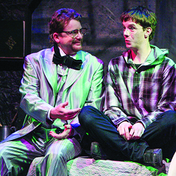 Morillo (left) in Wabash theater’s production of “Pillowman.”