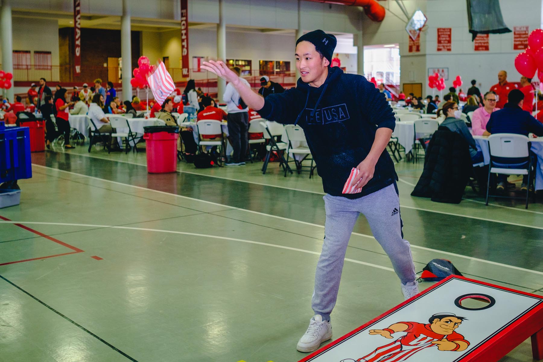The Wabash campus community enjoyed a variety of events throughout the day to inspire excitement and engagement, including lunch and activities in the Knowling Fieldhouse. 