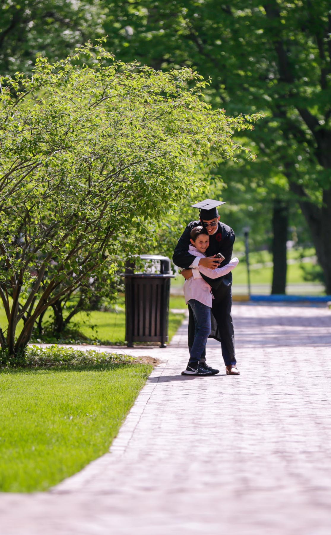 Lots of smiles and hugs were shared in celebration of the Wabash College Class of 2022. 