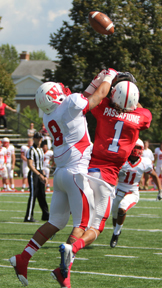 Koop broke up this pass and led the team in tackles