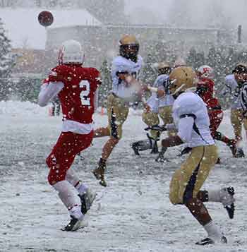 Page with a critical catch near the goal line.