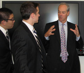 Jay Allen '79 welcomes students to New York on previous trip.