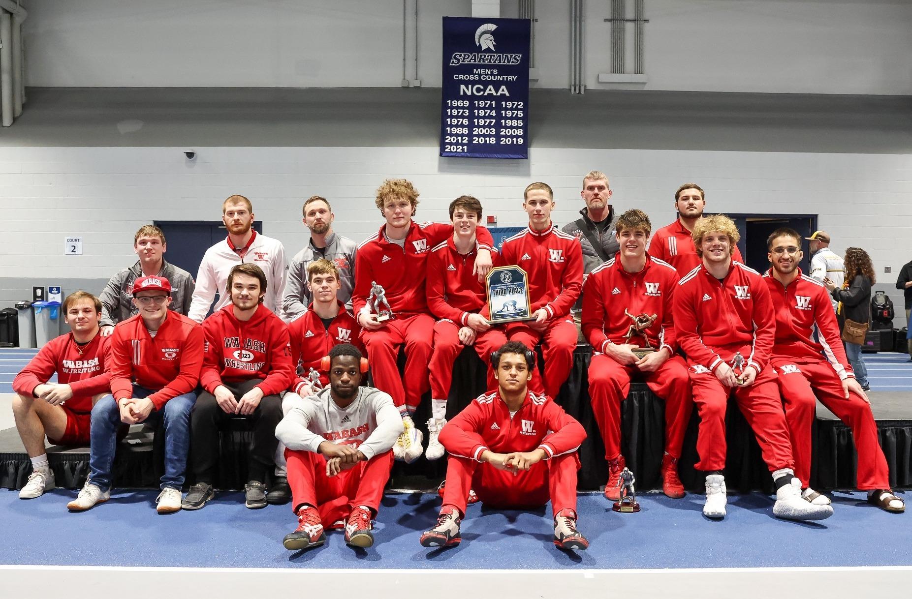 Ayden Lutes ’26 and the Wabash wrestling team