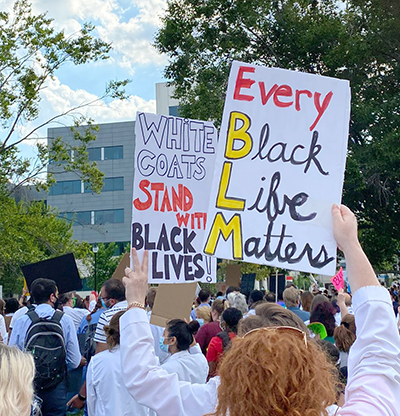 At one of the BLM rallies