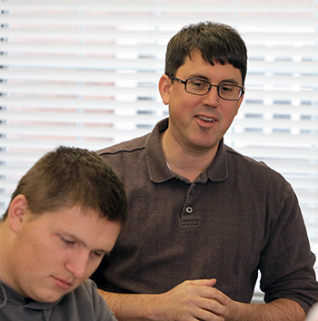 Brown in his Goodrich Hall classroom.