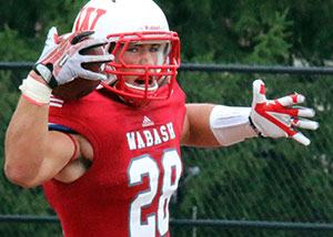 Sophomore Ethan Buresh celebrates his first collegiate TD