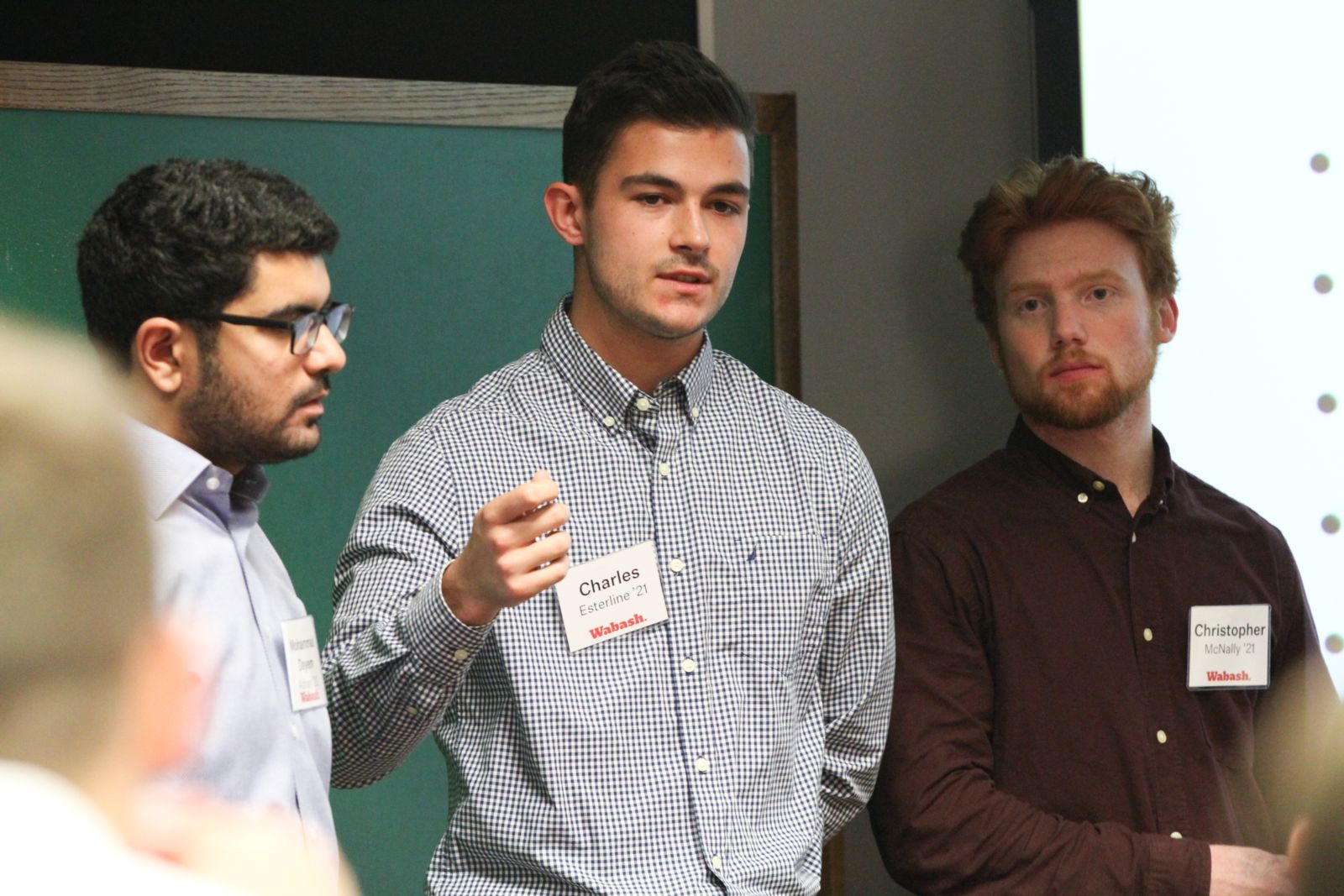 Student Body President Charlie Esterline ’21 (center)