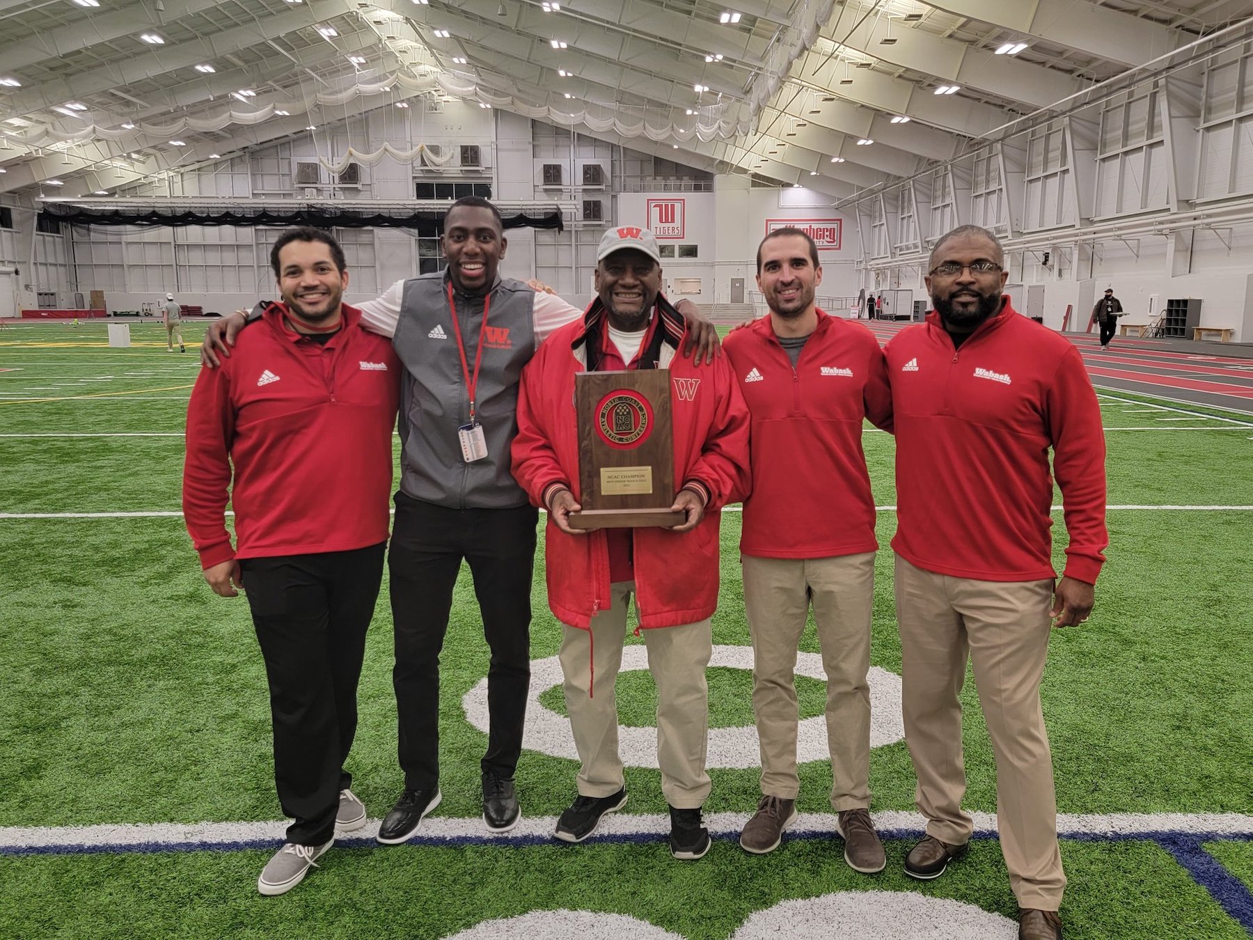 Coaches (from left) John Bute, Emile Conde, Rob Johnson, Tyler McCreary and Clyde Morgan 