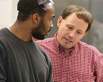 Scott Feller, Howell Professor of Chemistry, (right) is one of two Wabash faculty members leading the Campbell Science Scholars program.