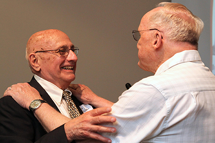 Fischer with Raymond Williams in 2003