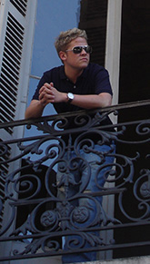 Harris pictured in France.