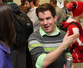 Wes Hauser '15 at the Student Poster Session in October.