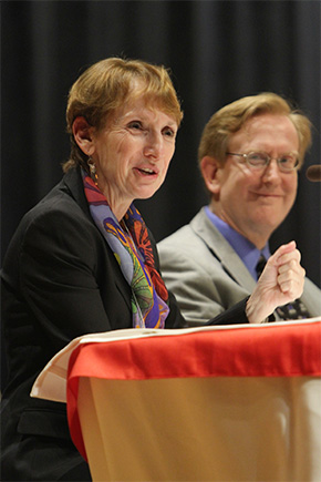 Donna Heiland (left) and Richard Gunderman.