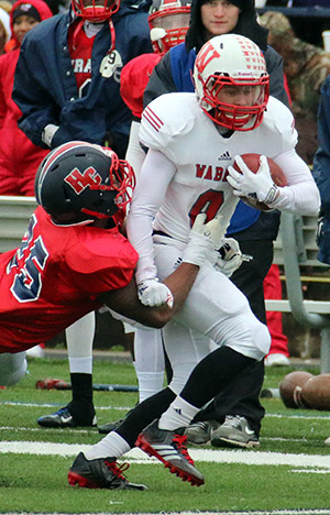 Drake Christen with the catch against the Terriers last year.