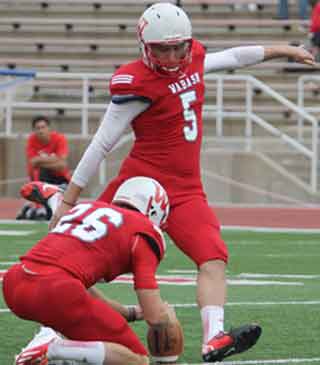 MacDougall with one of his record-setting kicks.