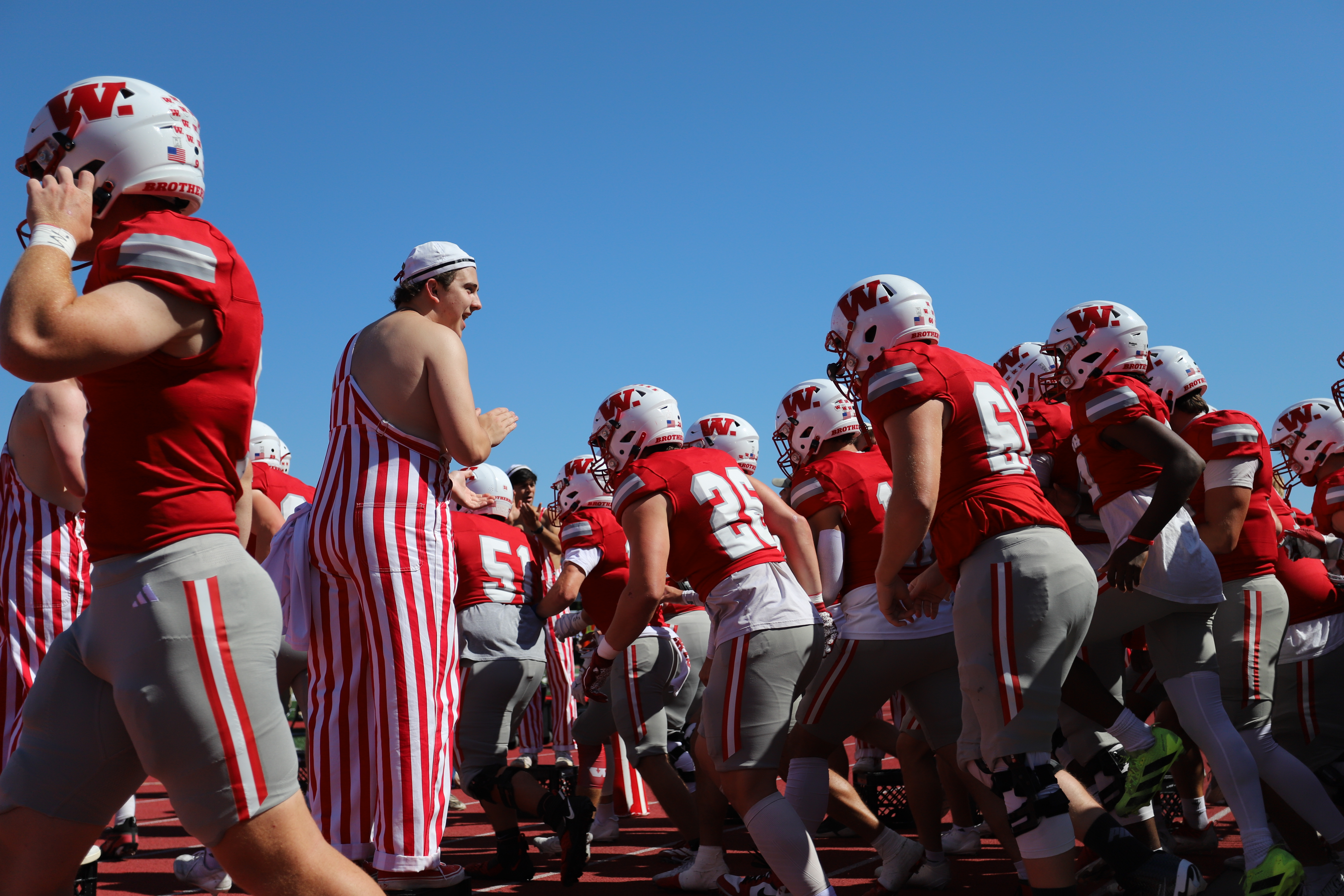 The Little Giants take the field for the 2025 Wabash Homecoming game, resulting in a 36-0 shutout victory over Denison University.