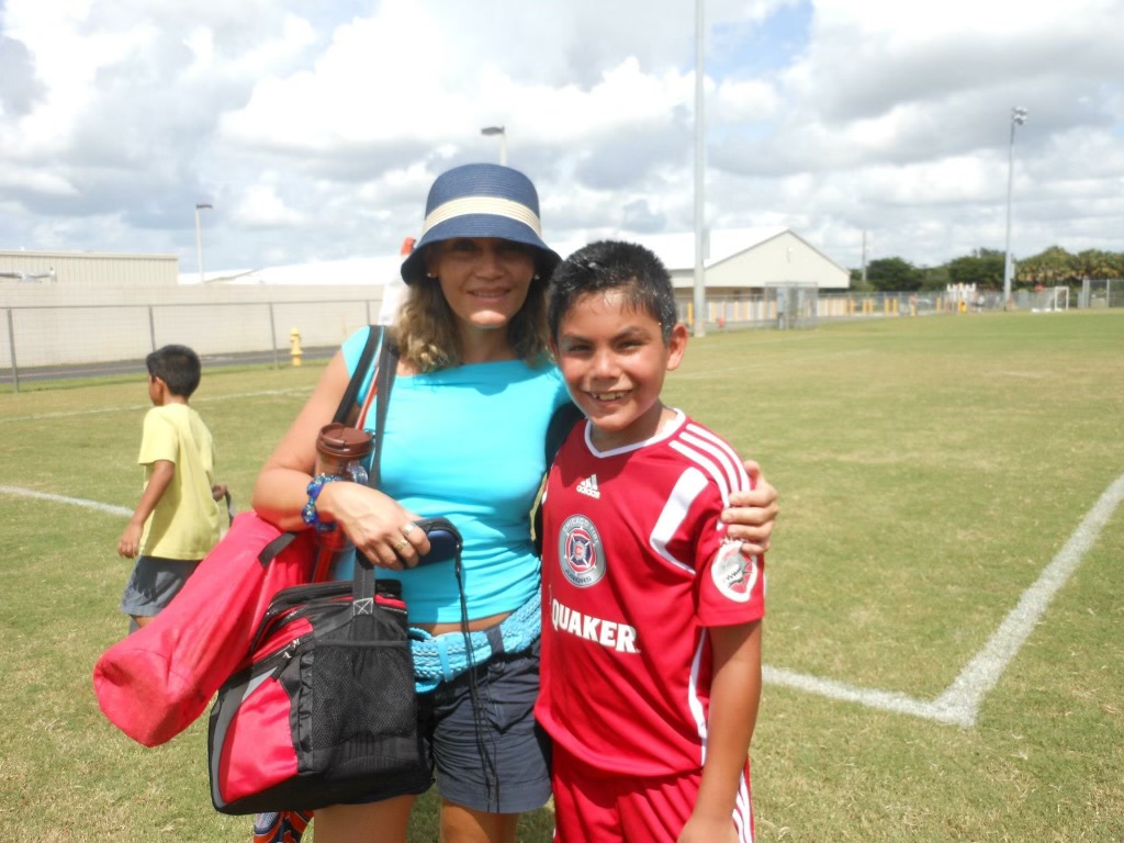 Aguilera and his mother