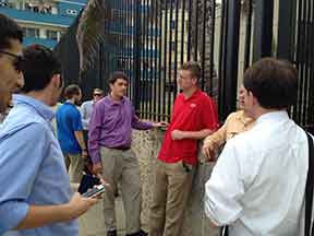 Waiting to be admitted to the U.S. Interests Section in Cuba