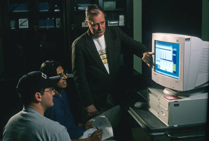 Zimmerman was a pioneer in using the personal computer in his Wabash classroom and laboratory. 