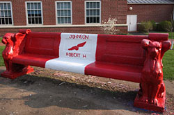 Senior Bench decorated for Johnson