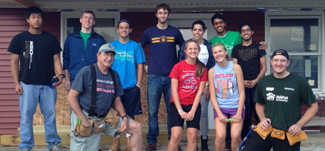 Pastor Keith Strain and volunteers from Purdue University.