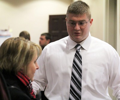 Kitley discusses his project at the Celebration of Student Research.