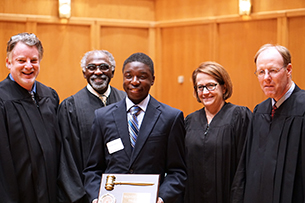 Kwaku Sarpong '22, the second freshman ever to win Moot Court