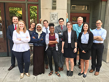 Lange, (back row, far right) with members of the Legal Aid Society