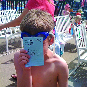 Connor Craig ’25 at his first meet in 2010
