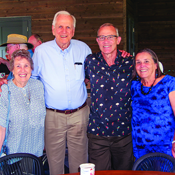 Left to right: Sarah Ellen Mamlin, Dr. Joe Mamlin, Dr. Robert "Bob" Einterz ’77, and Lea Anne Einterz