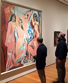 Wabash men studying Picaso